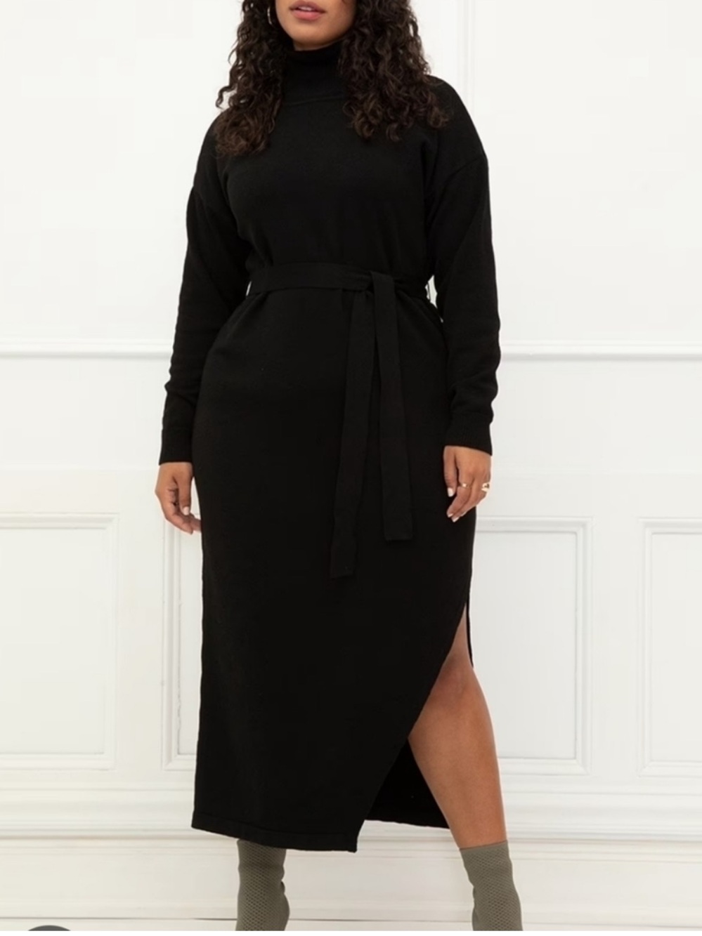 Eloquii black mock neck belted sweater dress NWT Sz 14-16